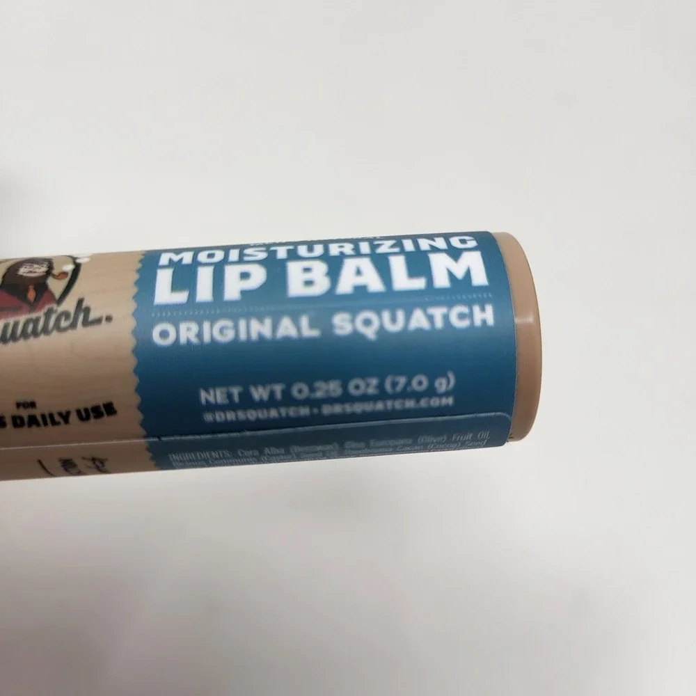 Dr. Squatch 4 Men Lip Balms Original‎ And Vanilla Bourbon .25 Oz Each New
